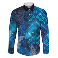 Aotearoa Taniko Matariki Family Matching Puletasi and Hawaiian Shirt Cosmic Blue