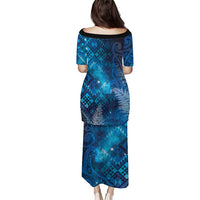 Aotearoa Taniko Matariki Family Matching Puletasi and Hawaiian Shirt Cosmic Blue