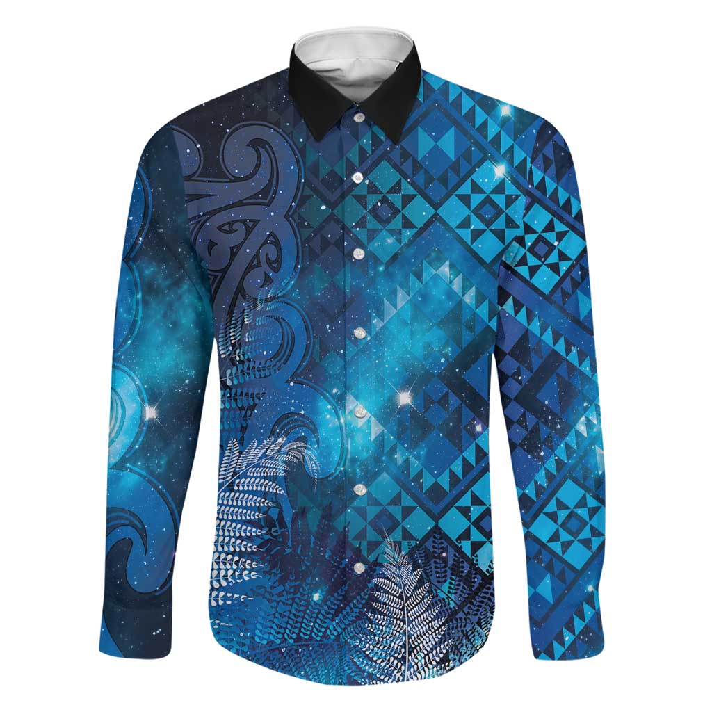 Aotearoa Taniko Matariki Family Matching Short Sleeve Bodycon Dress and Hawaiian Shirt Cosmic Blue