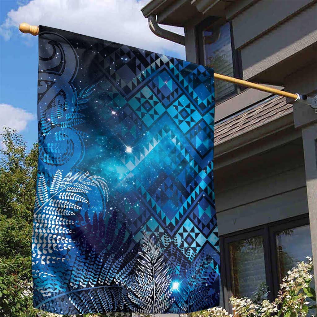 Aotearoa Taniko Matariki Garden Flag Cosmic Blue LT7 - Polynesian Pride