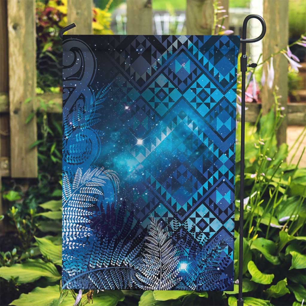 Aotearoa Taniko Matariki Garden Flag Cosmic Blue LT7 Garden Flag Blue - Polynesian Pride