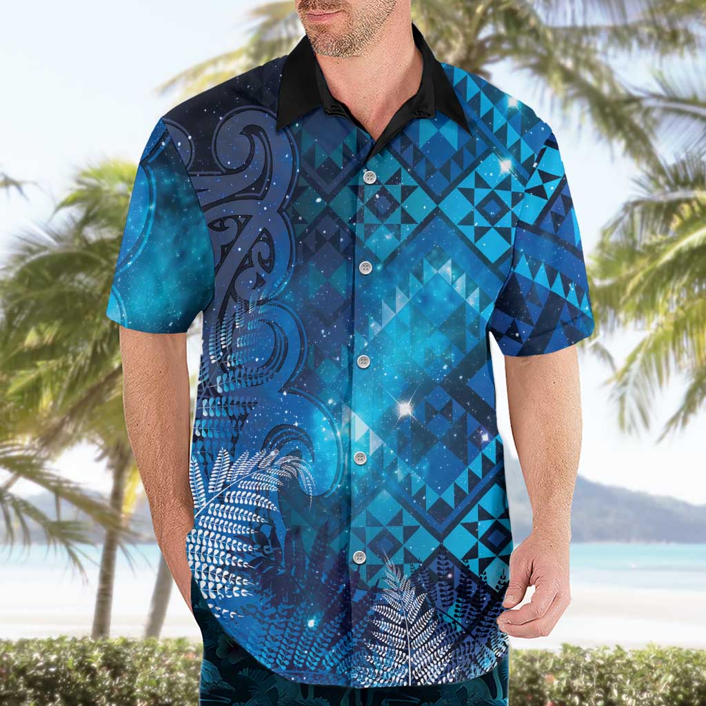 Aotearoa Taniko Matariki Hawaiian Shirt Cosmic Blue LT7 - Polynesian Pride