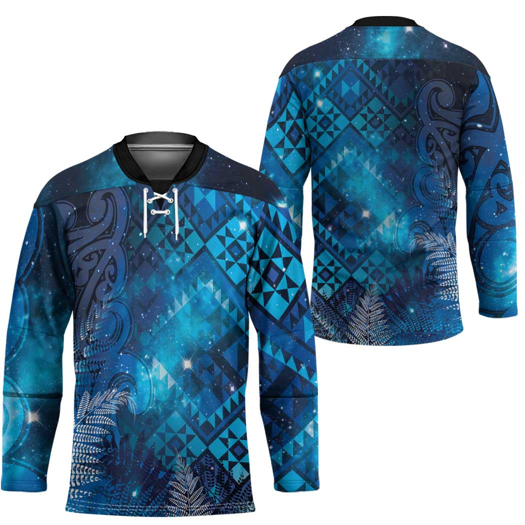 Aotearoa Taniko Matariki Hockey Jersey Cosmic Blue LT7 - Polynesian Pride