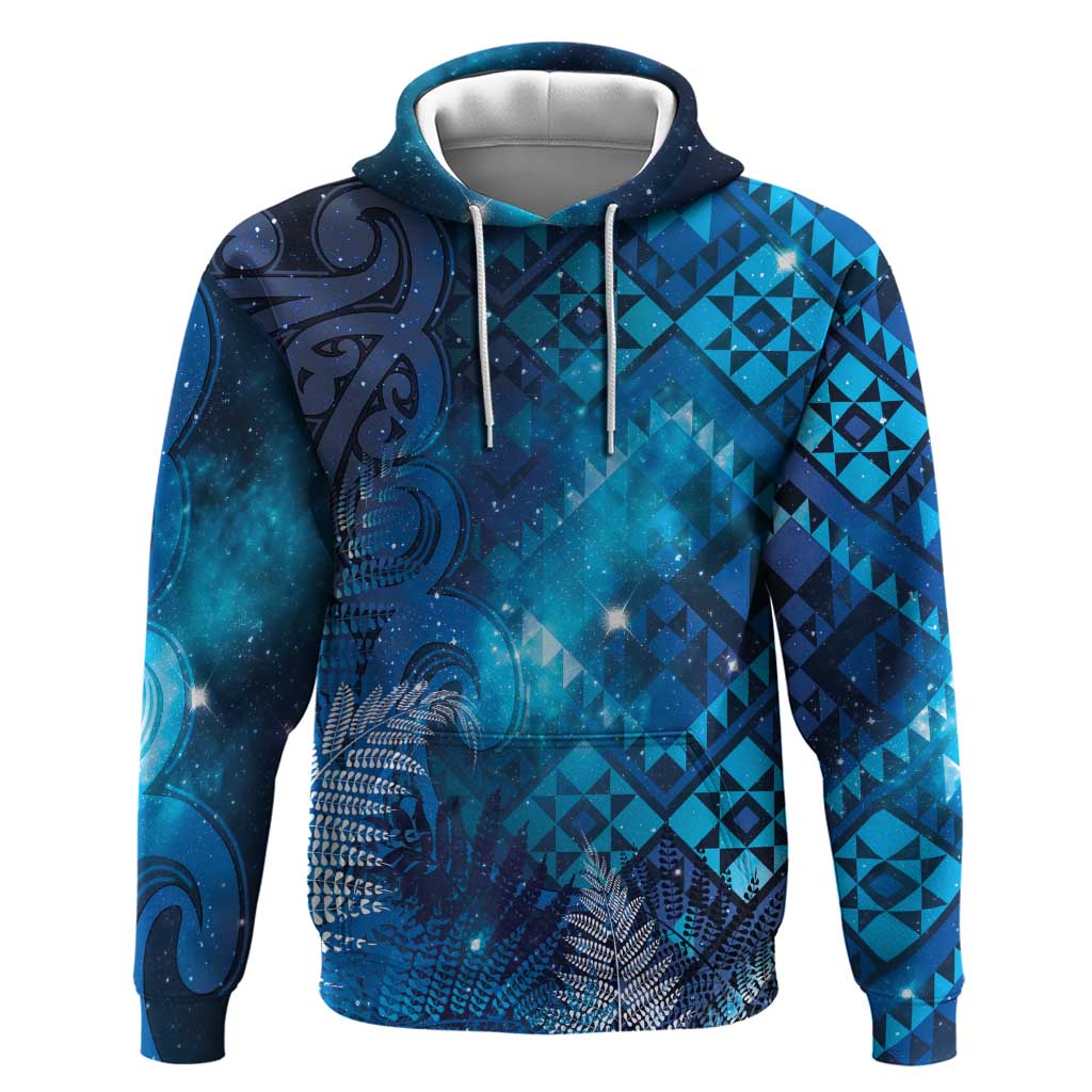 Aotearoa Taniko Matariki Hoodie Cosmic Blue LT7 Pullover Hoodie Blue - Polynesian Pride