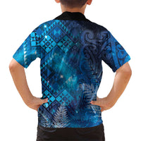 Aotearoa Taniko Matariki Kid Hawaiian Shirt Cosmic Blue LT7 - Polynesian Pride