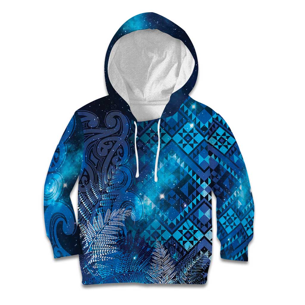 Aotearoa Taniko Matariki Kid Hoodie Cosmic Blue LT7 Hoodie Blue - Polynesian Pride