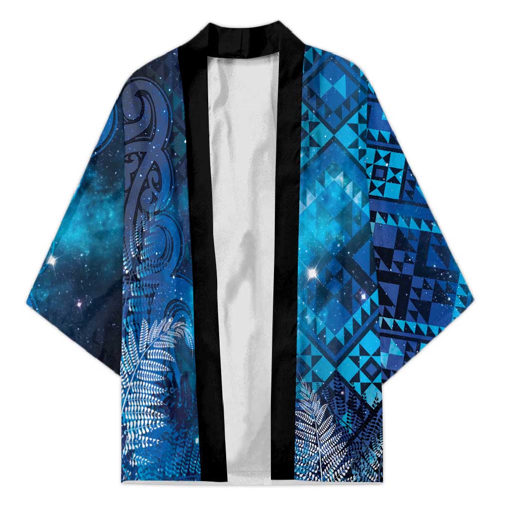 Aotearoa Taniko Matariki Kimono Cosmic Blue