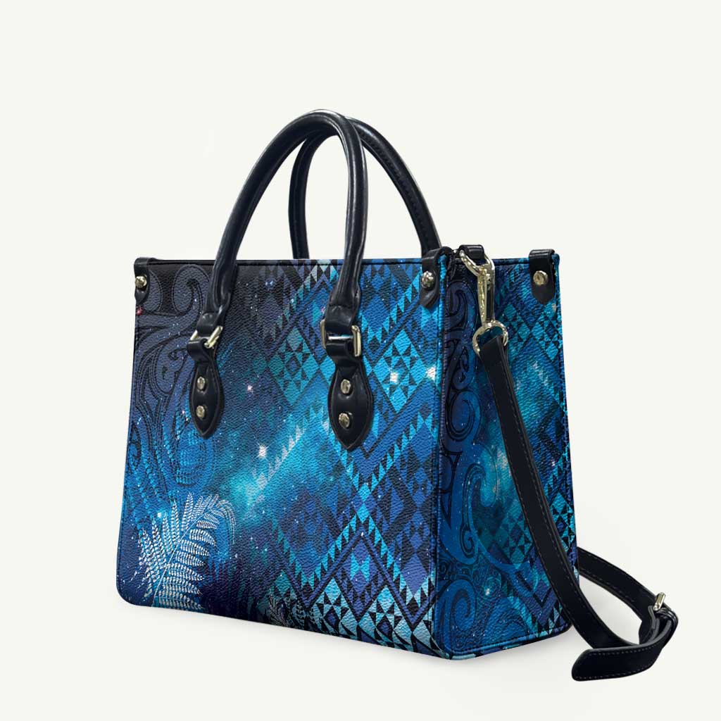 Aotearoa Taniko Matariki Leather Bag Cosmic Blue
