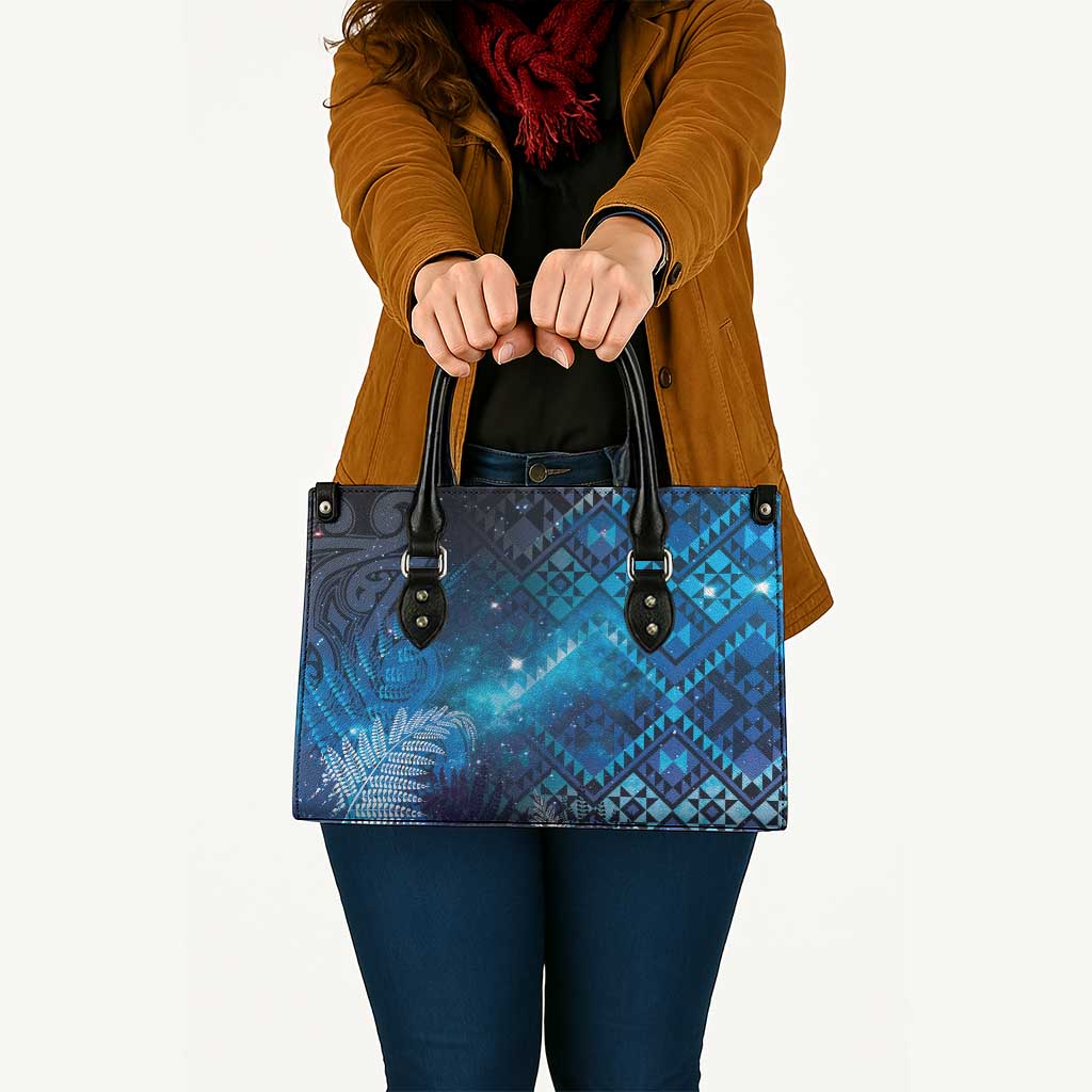 Aotearoa Taniko Matariki Leather Bag Cosmic Blue