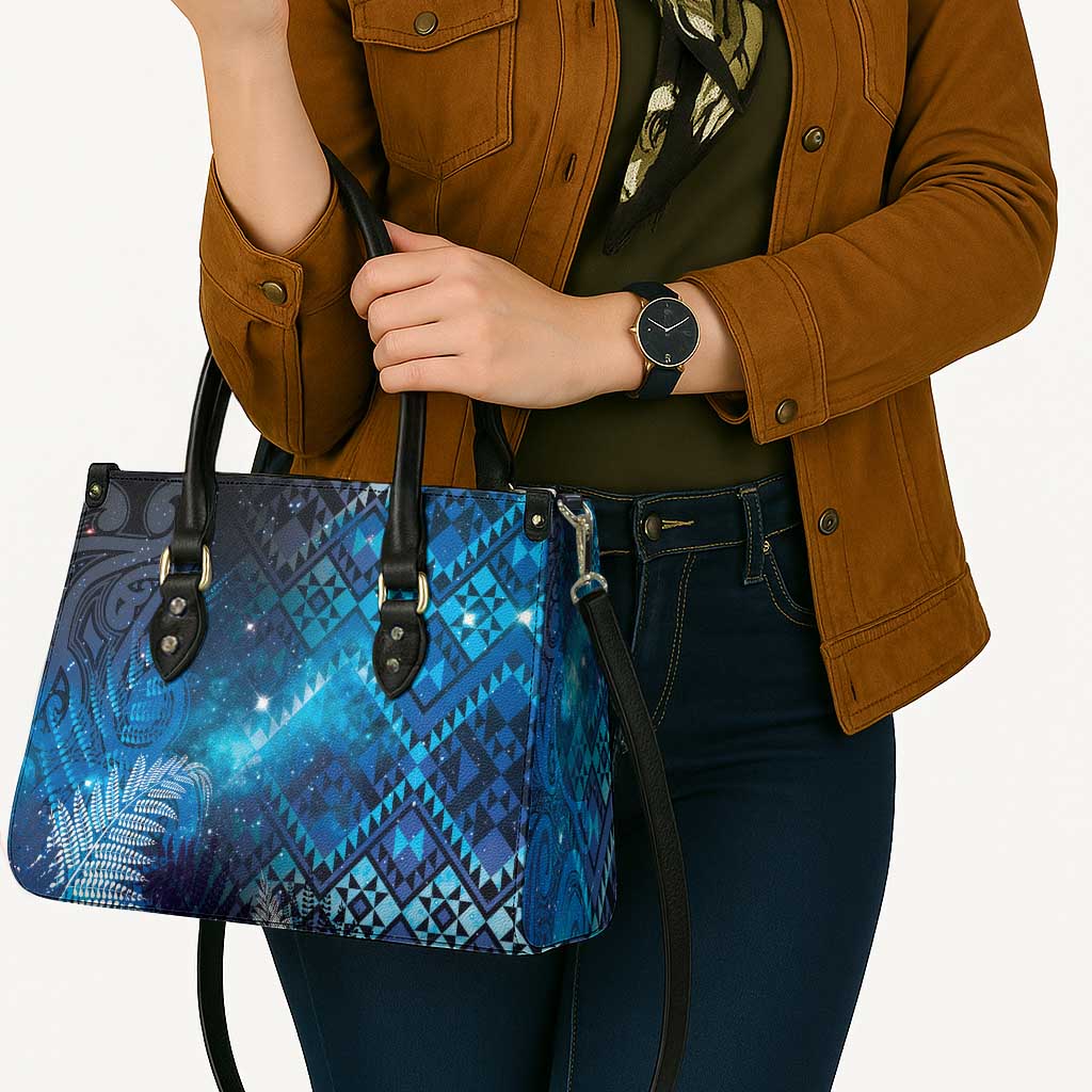 Aotearoa Taniko Matariki Leather Bag Cosmic Blue