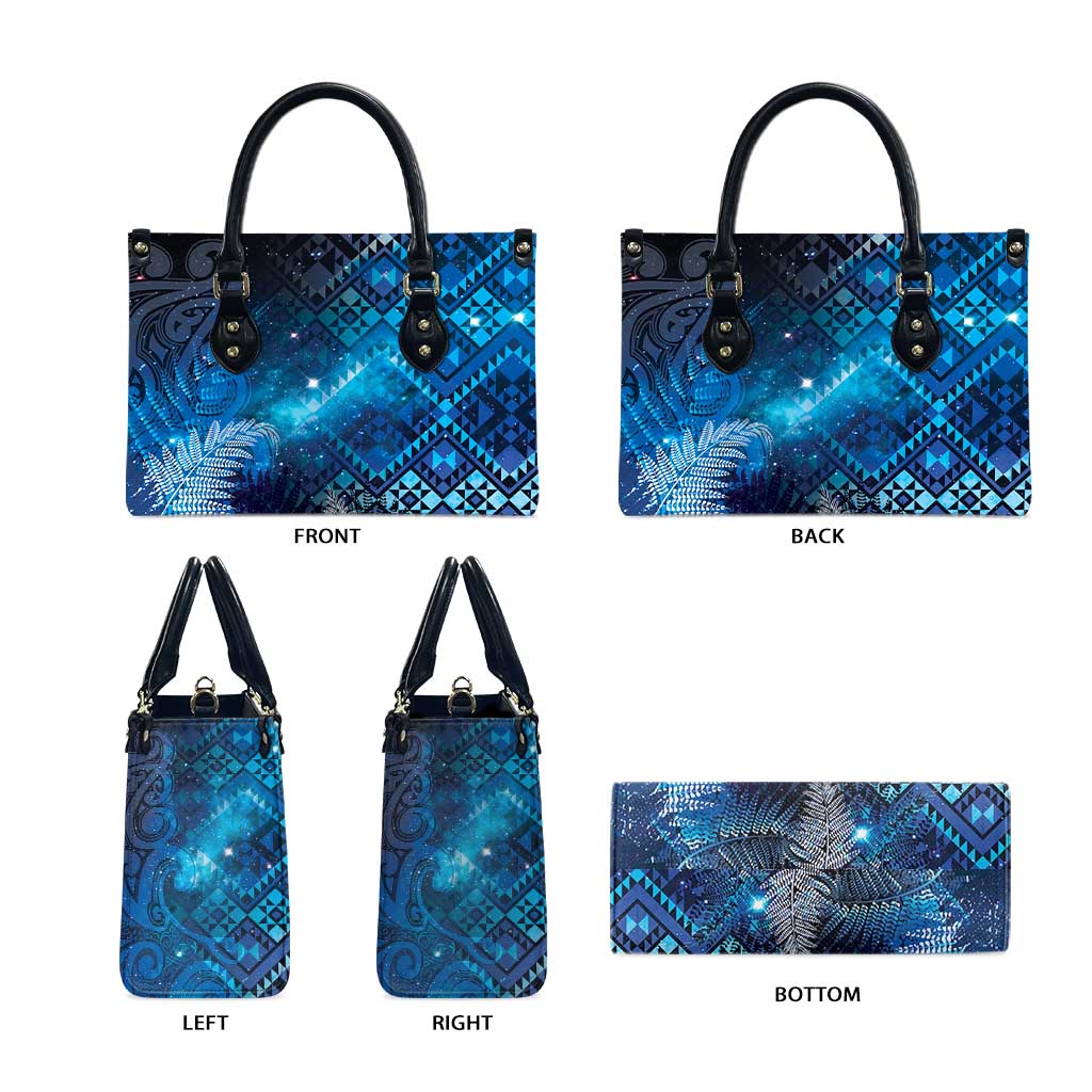 Aotearoa Taniko Matariki Leather Bag Cosmic Blue