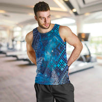 Aotearoa Taniko Matariki Men Tank Top Cosmic Blue LT7 Blue - Polynesian Pride