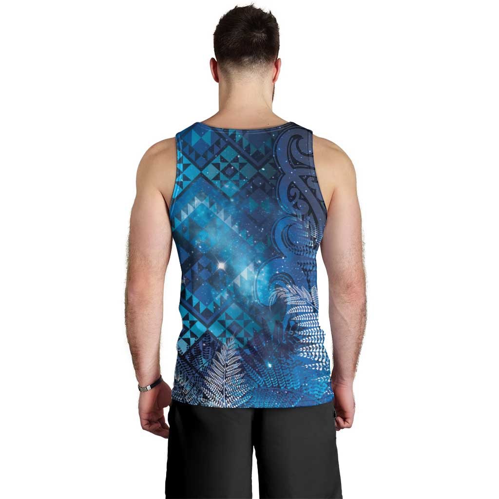 Aotearoa Taniko Matariki Men Tank Top Cosmic Blue LT7 - Polynesian Pride
