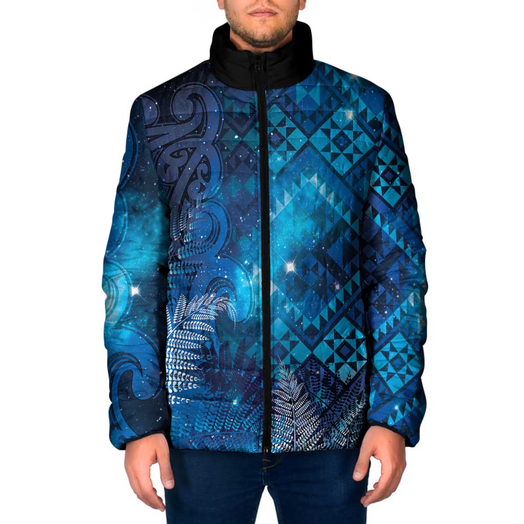 Aotearoa Taniko Matariki Padded Jacket Cosmic Blue LT7 Men Blue - Polynesian Pride
