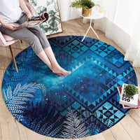 Aotearoa Taniko Matariki Round Carpet Cosmic Blue LT7 - Polynesian Pride