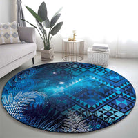 Aotearoa Taniko Matariki Round Carpet Cosmic Blue LT7 - Polynesian Pride