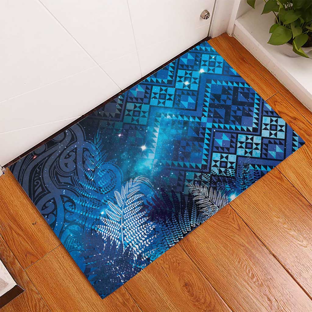 Aotearoa Taniko Matariki Rubber Doormat Cosmic Blue LT7 - Polynesian Pride