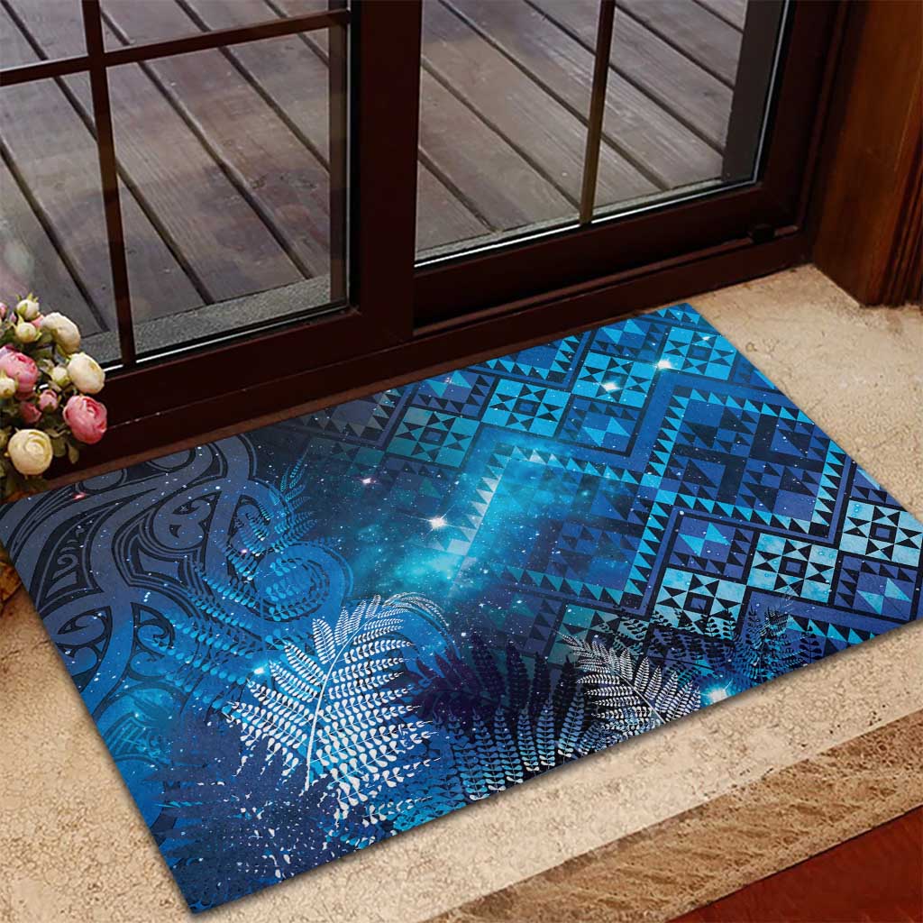 Aotearoa Taniko Matariki Rubber Doormat Cosmic Blue LT7 - Polynesian Pride