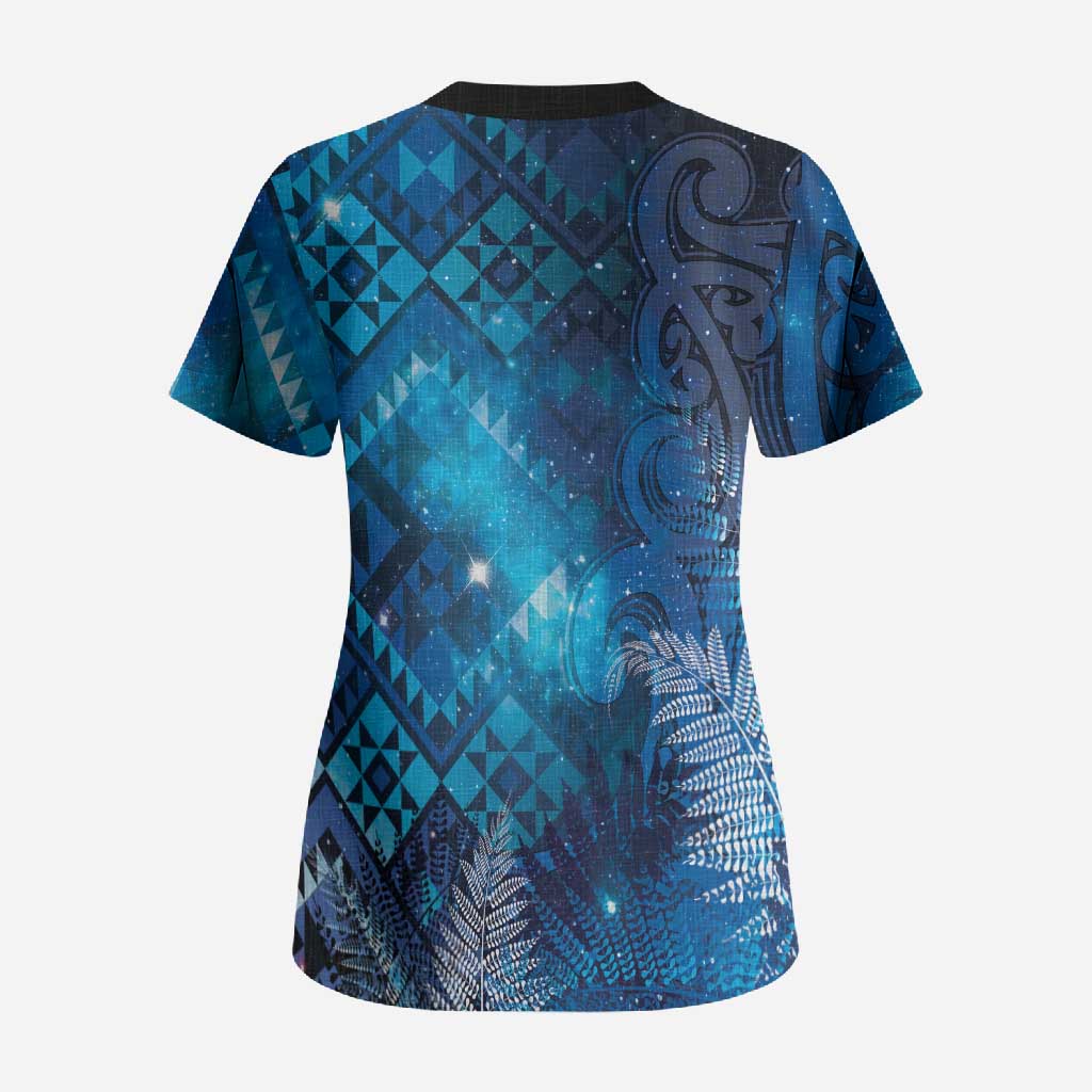 Aotearoa Taniko Matariki Scrub Top Cosmic Blue LT7 - Polynesian Pride