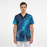 Aotearoa Taniko Matariki Scrub Top Cosmic Blue LT7 - Polynesian Pride