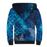 Aotearoa Taniko Matariki Sherpa Hoodie Cosmic Blue LT7 - Polynesian Pride
