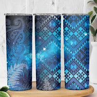 Aotearoa Taniko Matariki Skinny Tumbler Cosmic Blue LT7 - Polynesian Pride
