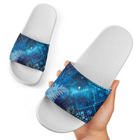 Aotearoa Taniko Matariki Slide Sandals Cosmic Blue LT7 - Polynesian Pride
