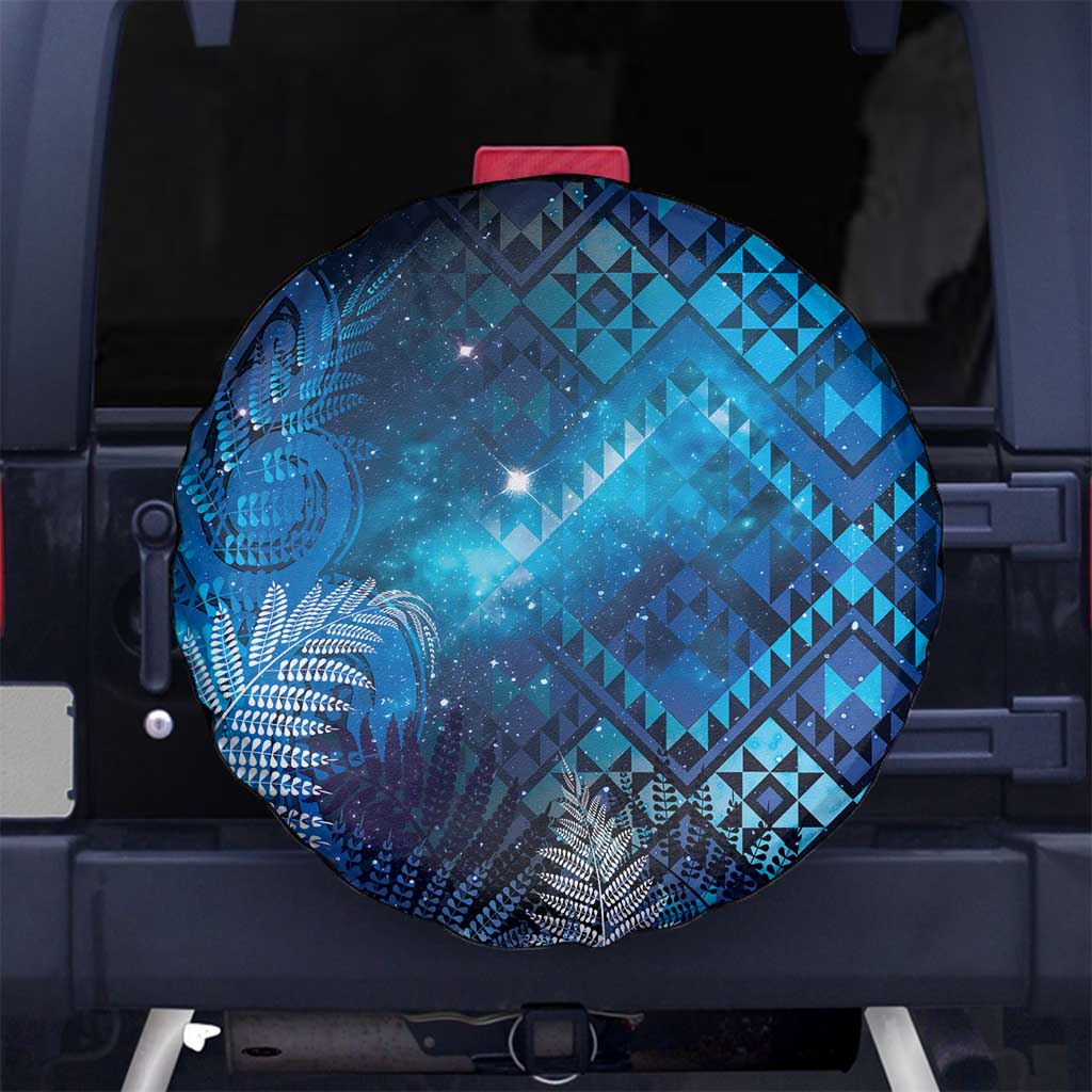 Aotearoa Taniko Matariki Spare Tire Cover Cosmic Blue LT7 No hole Blue - Polynesian Pride