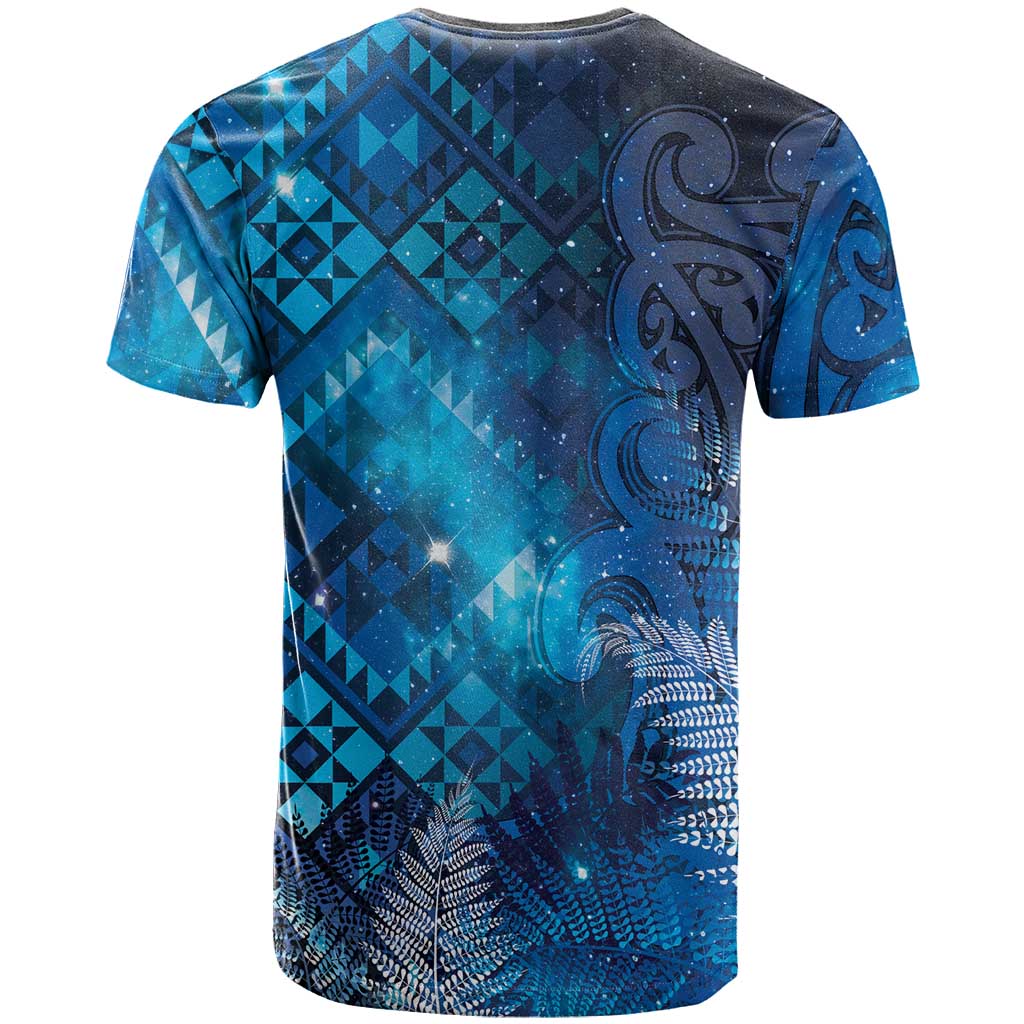 Aotearoa Taniko Matariki T Shirt Cosmic Blue LT7 - Polynesian Pride