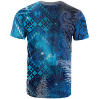 Aotearoa Taniko Matariki T Shirt Cosmic Blue LT7 - Polynesian Pride