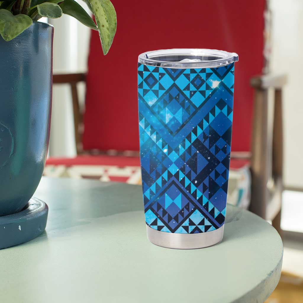 Aotearoa Taniko Matariki Tumbler Cup Cosmic Blue LT7 - Polynesian Pride