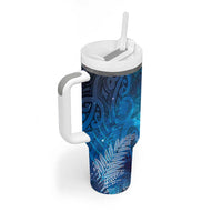 Aotearoa Taniko Matariki Tumbler With Handle Cosmic Blue LT7 - Polynesian Pride