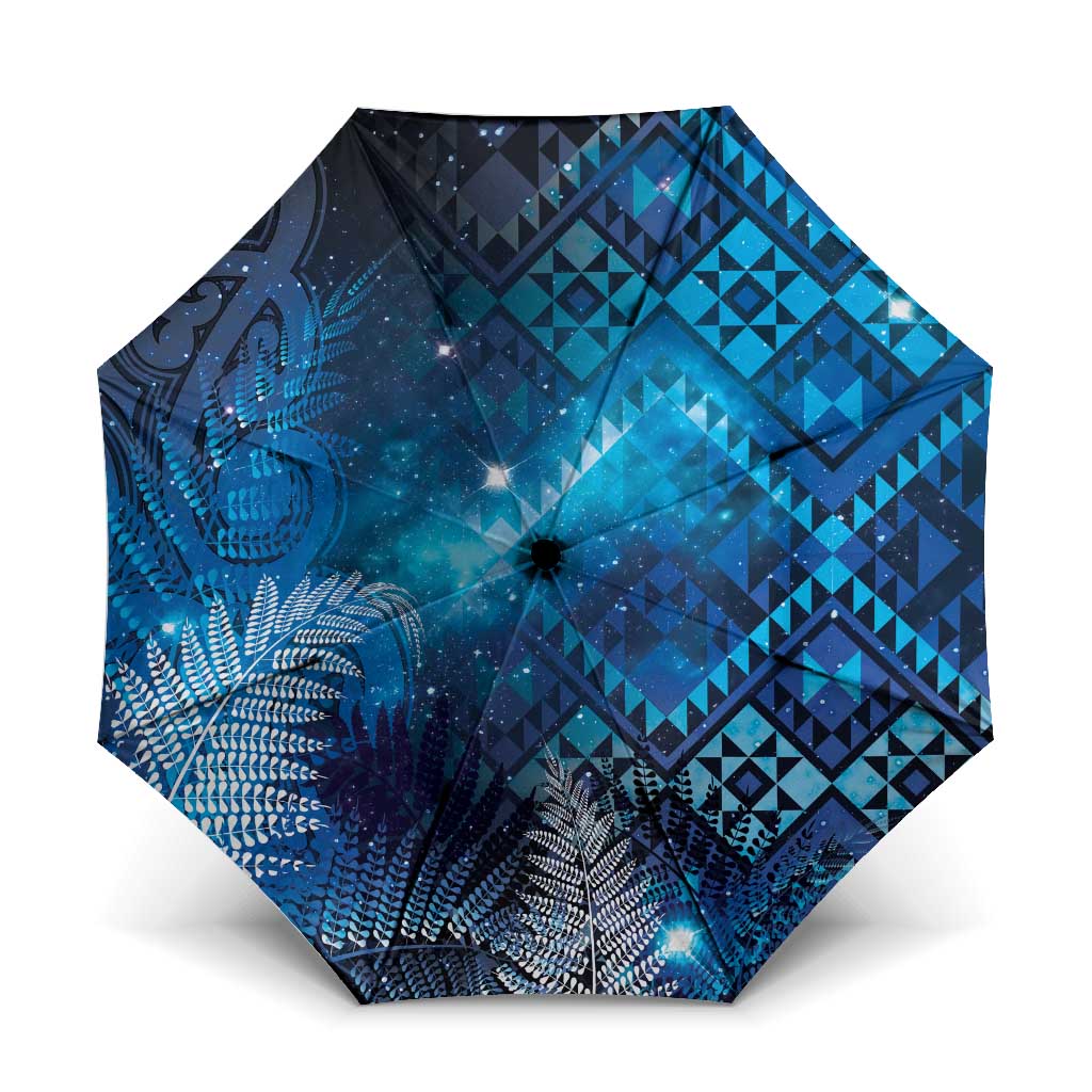 Aotearoa Taniko Matariki Umbrella Cosmic Blue LT7 One Size Folded 11.42 inch Opened Diameter 37.4 inch Blue - Polynesian Pride