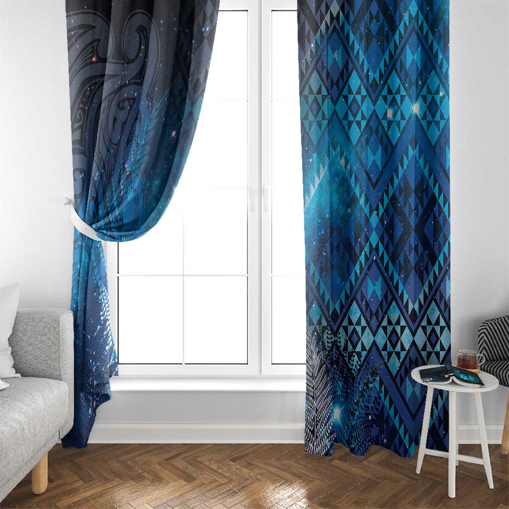 Aotearoa Taniko Matariki Window Curtain Cosmic Blue LT7 - Polynesian Pride