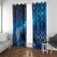 Aotearoa Taniko Matariki Window Curtain Cosmic Blue LT7 With Grommets Blue - Polynesian Pride