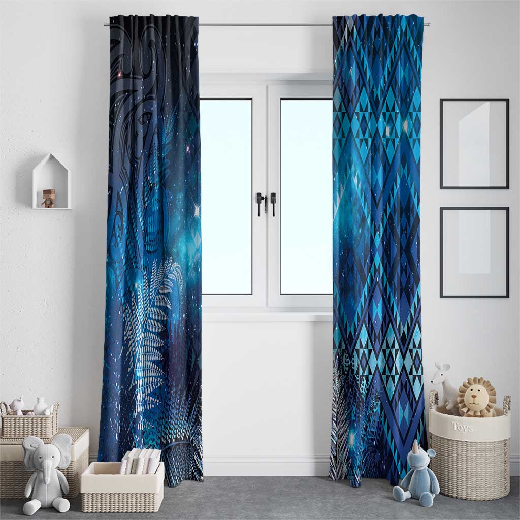 Aotearoa Taniko Matariki Window Curtain Cosmic Blue LT7 - Polynesian Pride