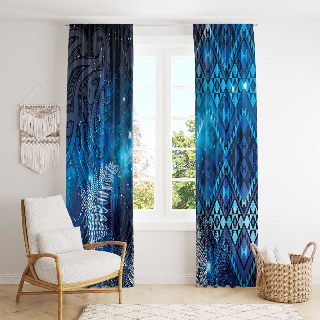 Aotearoa Taniko Matariki Window Curtain Cosmic Blue LT7 - Polynesian Pride