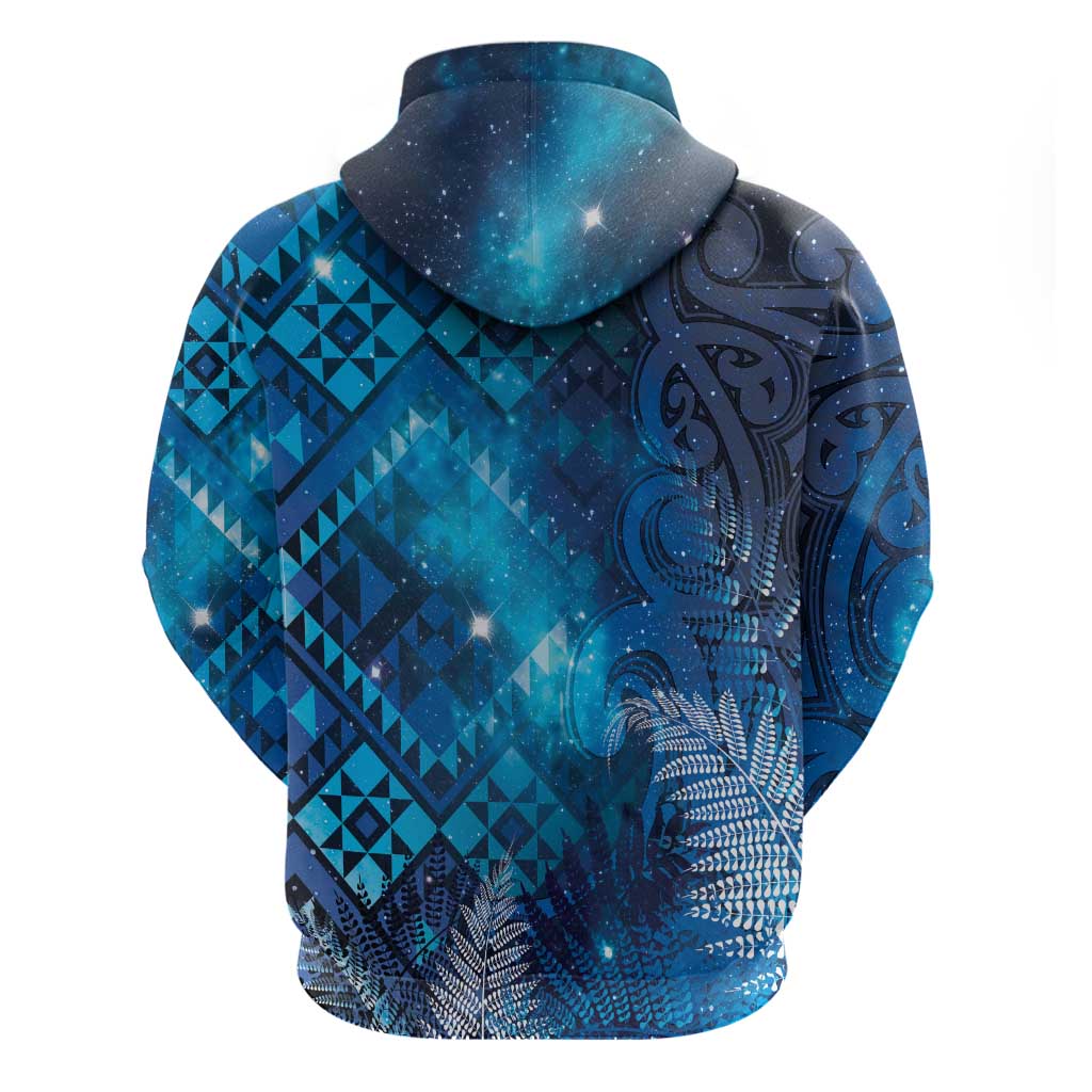 Aotearoa Taniko Matariki Zip Hoodie Cosmic Blue LT7 - Polynesian Pride
