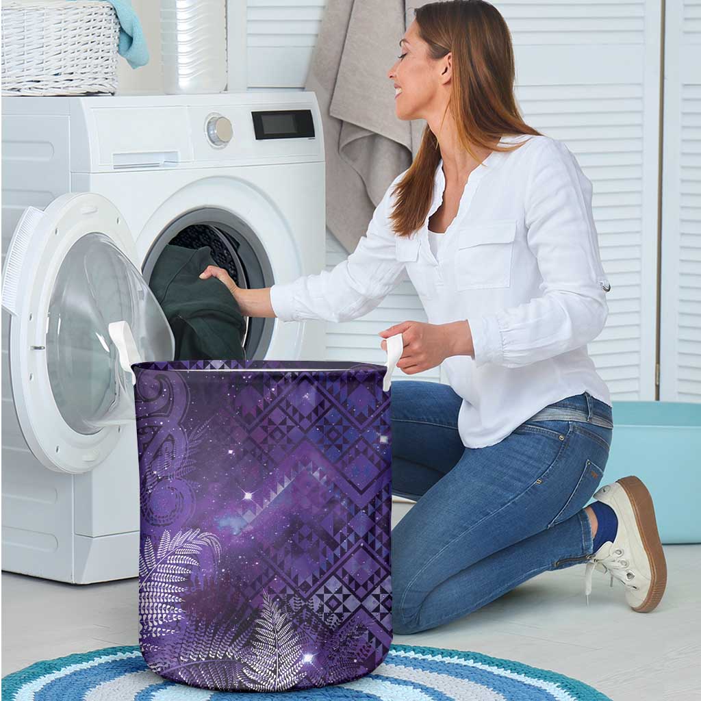 Aotearoa Taniko Matariki Laundry Basket Cosmic Violet LT7 - Polynesian Pride