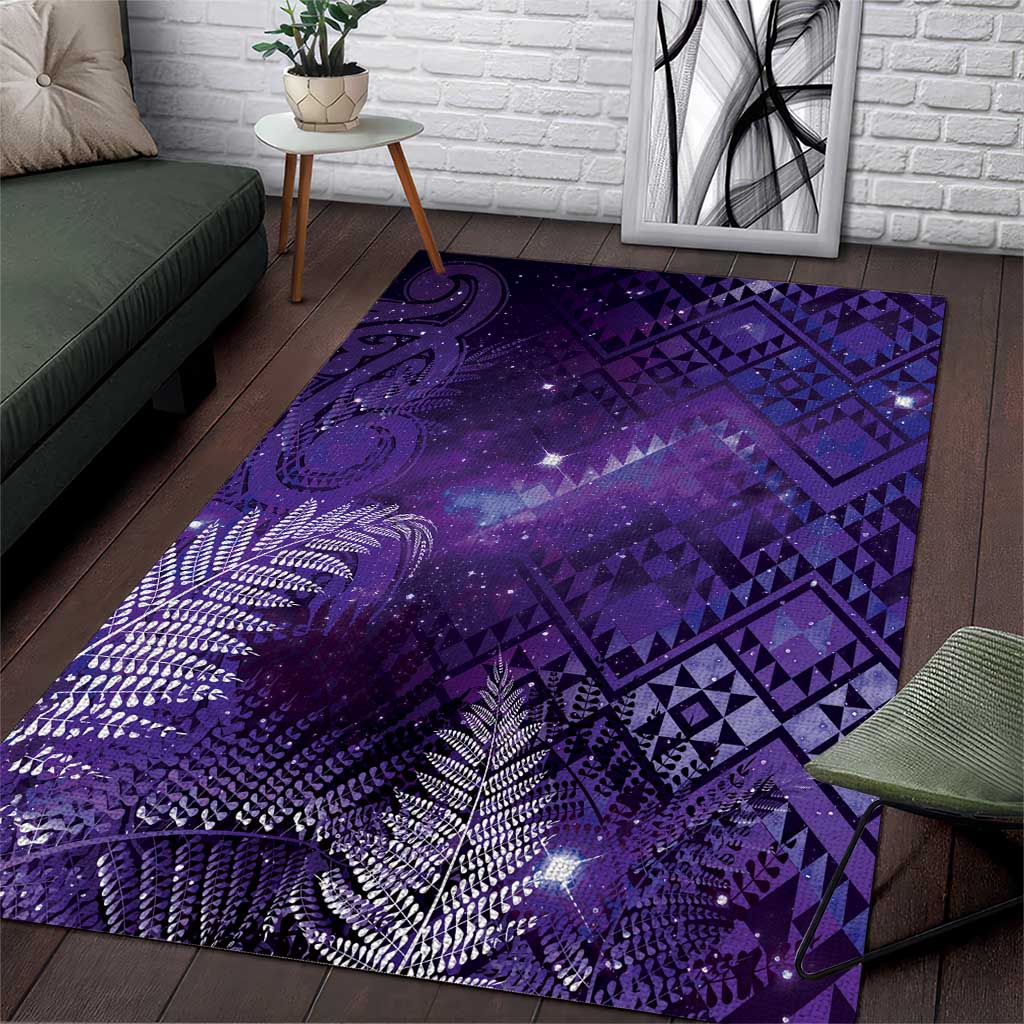 Aotearoa Taniko Matariki Area Rug Cosmic Violet