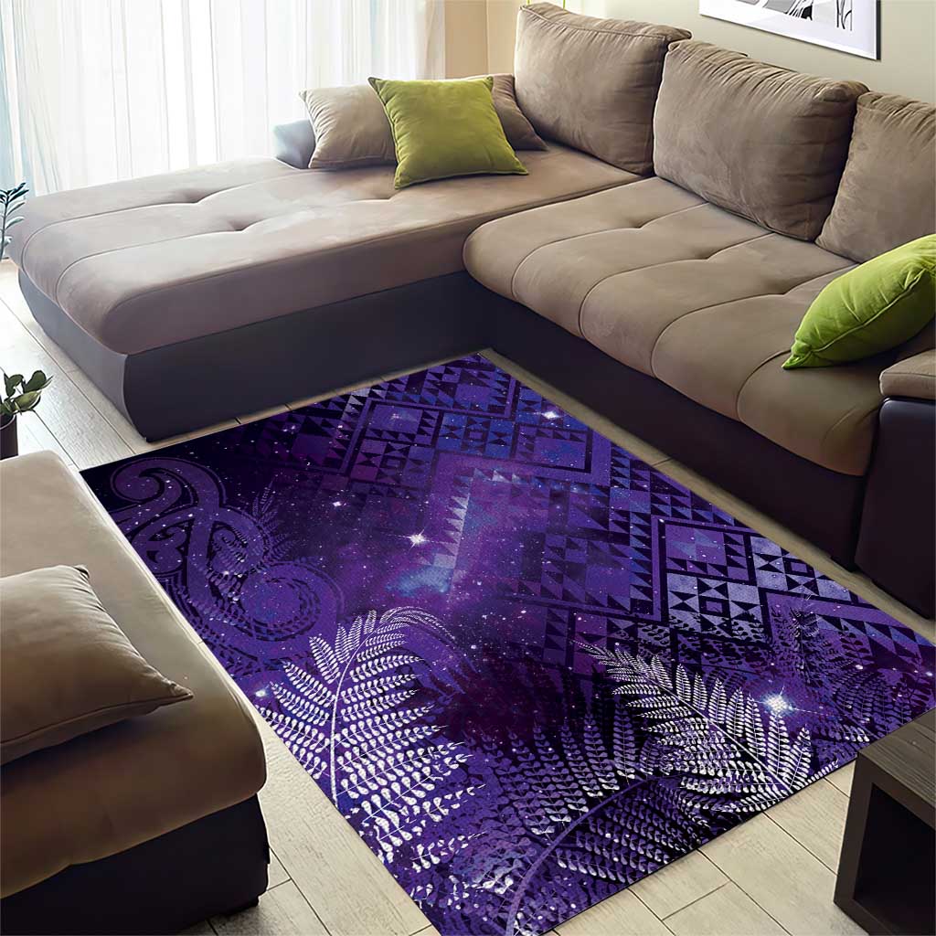 Aotearoa Taniko Matariki Area Rug Cosmic Violet