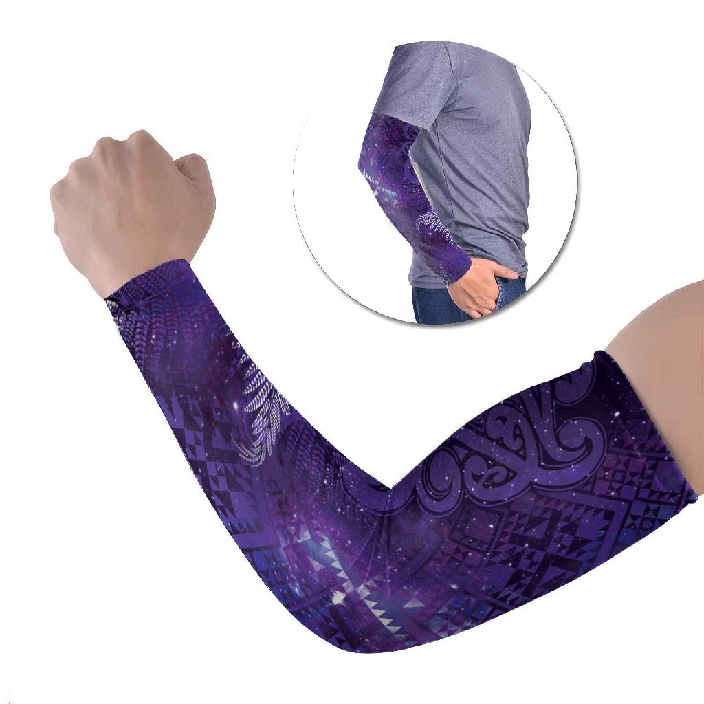 Aotearoa Taniko Matariki Arm Sleeves Cosmic Violet LT7 Set of 2 Purple - Polynesian Pride