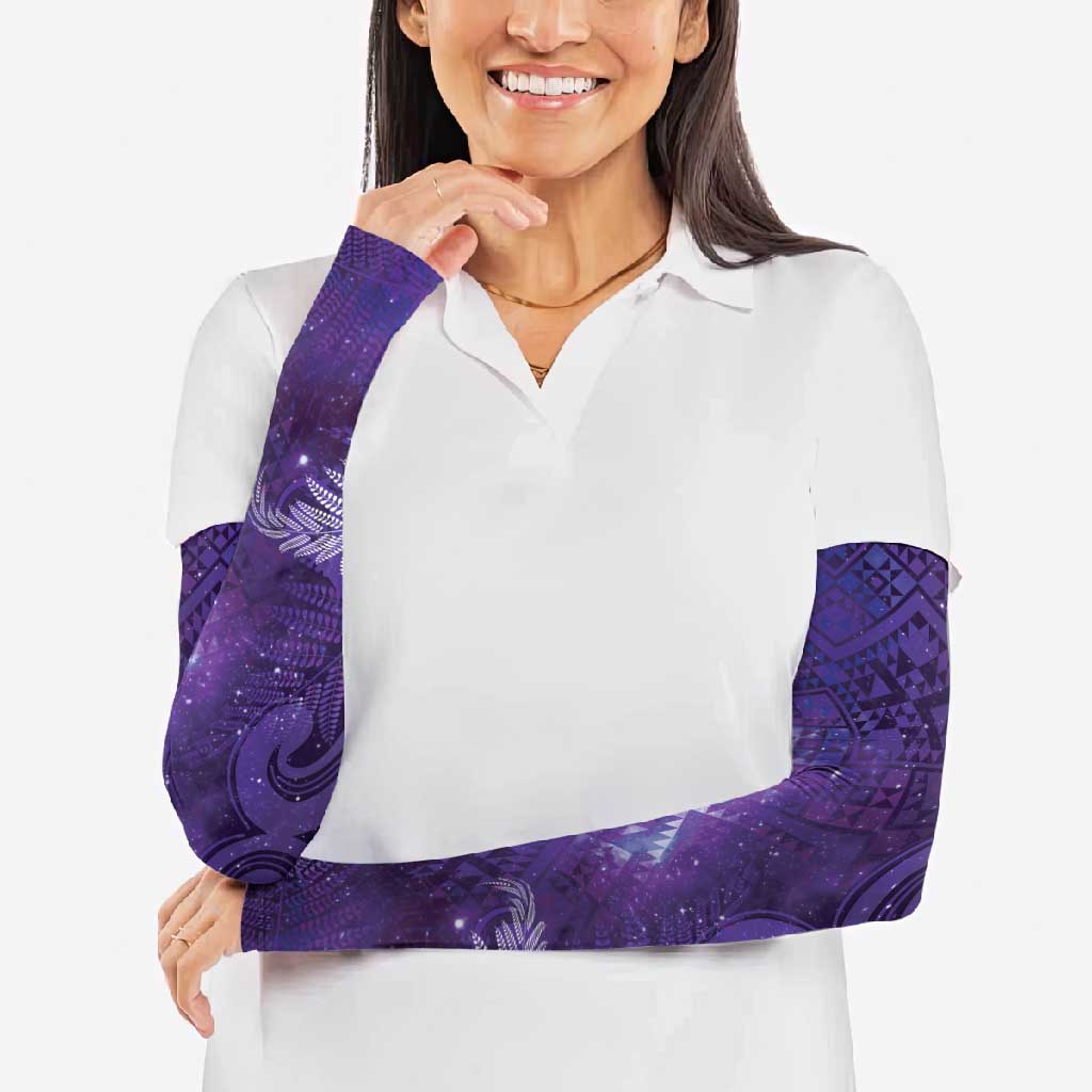 Aotearoa Taniko Matariki Arm Sleeves Cosmic Violet LT7 - Polynesian Pride
