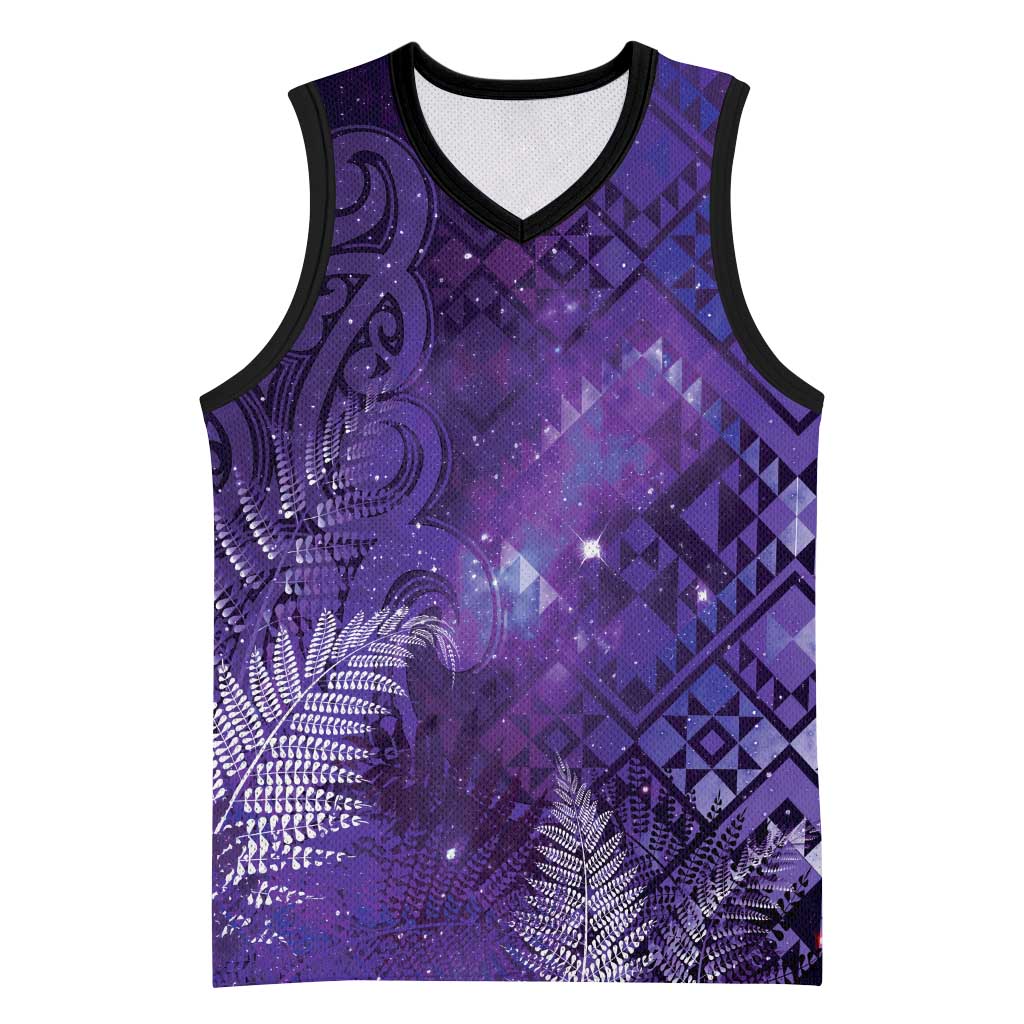 Aotearoa Taniko Matariki Basketball Jersey Cosmic Violet LT7 Unisex Purple - Polynesian Pride