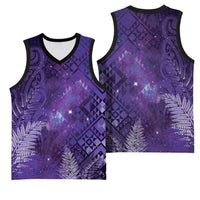 Aotearoa Taniko Matariki Basketball Jersey Cosmic Violet LT7 - Polynesian Pride
