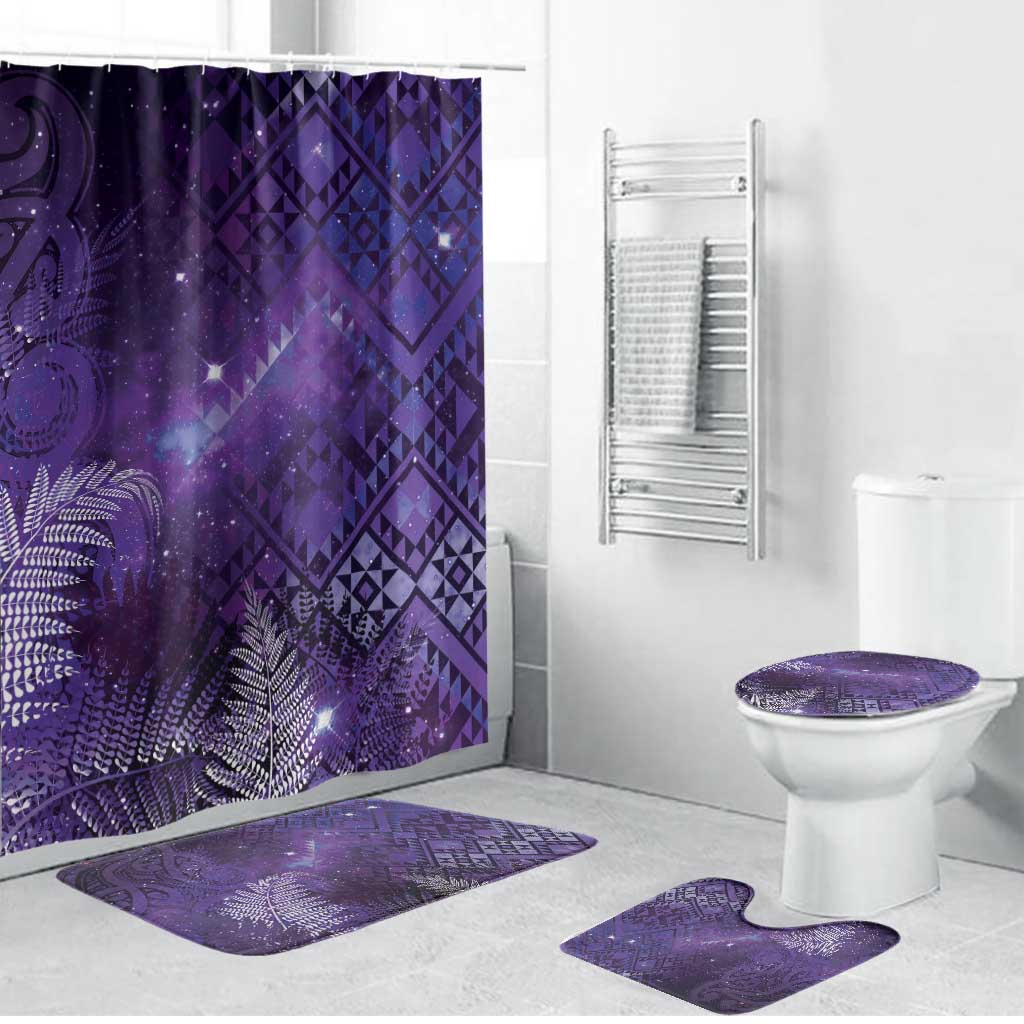 Aotearoa Taniko Matariki Bathroom Set Cosmic Violet LT7 Bathroom Set (4 pcs) Purple - Polynesian Pride