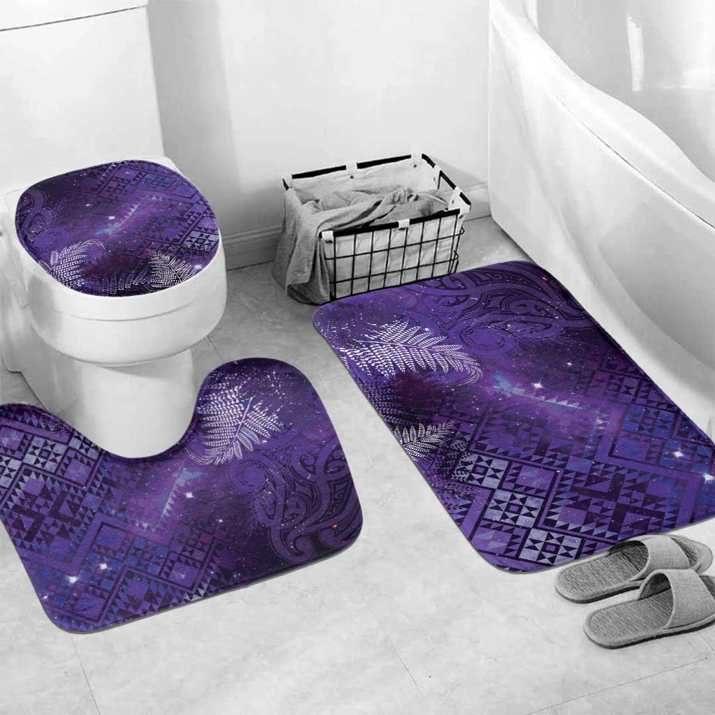 Aotearoa Taniko Matariki Bathroom Set Cosmic Violet LT7 Mat Set Only (3 pcs) One Size Purple - Polynesian Pride