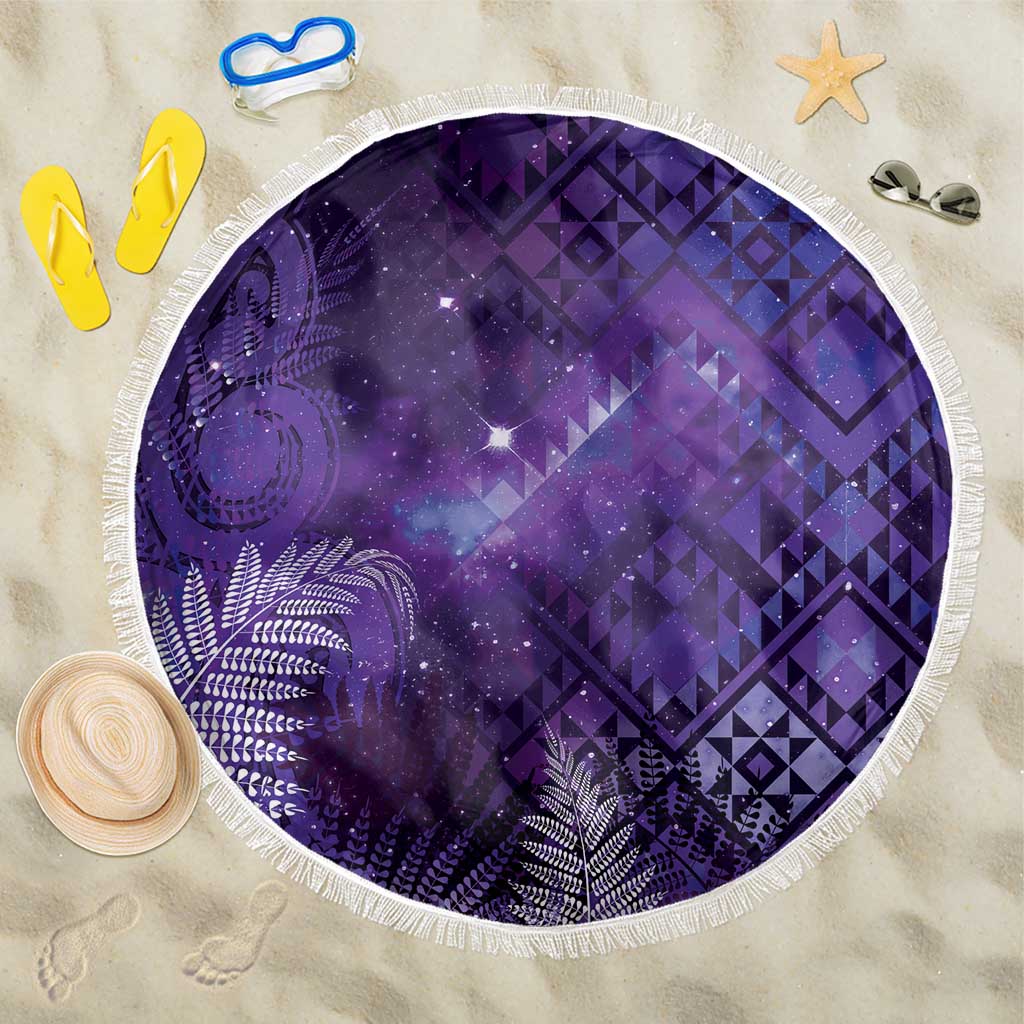 Aotearoa Taniko Matariki Beach Blanket Cosmic Violet