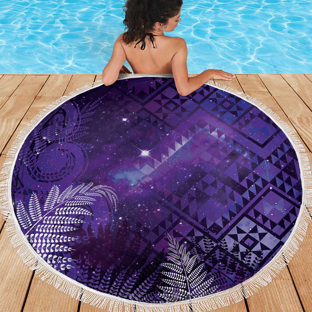 Aotearoa Taniko Matariki Beach Blanket Cosmic Violet LT7 - Polynesian Pride