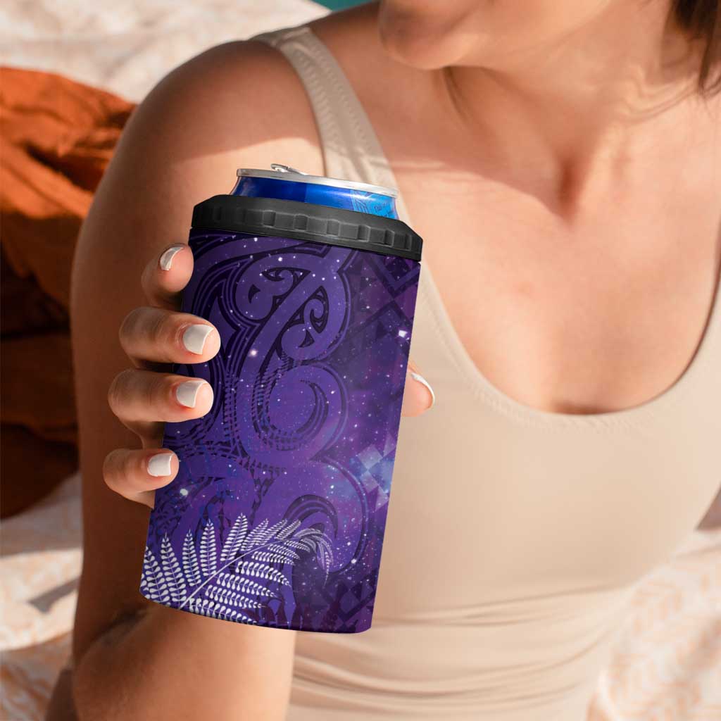 Aotearoa Taniko Matariki 4 in 1 Can Cooler Tumbler Cosmic Violet LT7 - Polynesian Pride